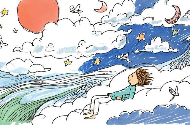 Child in clouds